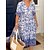 cheap Casual Dresses-Women&#039;s Casual Dress Floral Summer Dress Boho Dress V Neck Ruffle Print Midi Dress Outdoor Daily Active Fashion Loose Fit Half Sleeve Pink Blue Sky Blue Summer Spring S M L XL XXL