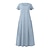 Χαμηλού Κόστους Βαμβακερά &amp; Λινά Φορέματα-Γυναικεία Καθημερινό φόρεμα Μακρύ φόρεμα Βαμβακερά λευκά είδη Τσέπη Μονόχρωμο Καθημερινά Στρογγυλή Ψηλή Λαιμόκοψη Κοντομάνικο Καλοκαίρι Ανθισμένο Ροζ Ουρανί