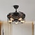 זול ספוטניק דיזיין-מאוורר תקרה עם אורות 42 אינץ&#039; 5 אורות שחור כפרי מאוורר תקרה עם שלט לבן חם עם נורות