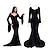 abordables Disfraces de películas y televisión-Miércoles Addams familia addams morticia addams Vestidos Mujer Cosplay de película Moda Negro Mascarada Vestido