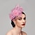 cheap Fascinators-Women&#039;s Fascinators For Party Wedding Special Occasion Feather Fabric Red Pink Green