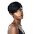 Χαμηλού Κόστους Περούκες από Ανθρώπινη Τρίχα Χωρίς Κάλυμμα-Φυσικά μαλλιά Περούκα Κοντό Ίσιο Με αφέλειες Μαύρο Γυναικεία Μαλακό Μοντέρνα Χωρίς κάλυμμα Βραζιλιάνικη Γυναικεία Μαύρο 8 Ίντσες Πάρτι / Βράδυ Καθημερινά Καθημερινά Ρούχα