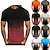 cheap Tees &amp; Shirts-Men&#039;s Hiking Tee shirt Short Sleeve Tee Tshirt Top Outdoor Breathable Quick Dry Lightweight Summer Polyester Black And White Black Grey Black Red Fishing Climbing Camping / Hiking / Caving