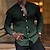 tanie męskie koszule z grafiką-Męskie Koszula Gradient Wzory graficzne Kołnierz stawiany Niebieski Fuksja Zielony Khaki Szary Na zewnątrz Ulica Długi rękaw Nadruk Odzież Moda Moda miejska Designerskie Codzienny