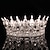 abordables Accesorios usables-corona nupcial vestido de novia tocado cumpleaños ceremonia de adultos banda para el cabello de diamantes de imitación versátil corona redonda de lujo
