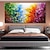cheap Floral/Botanical Paintings-Oil Painting 100% Handmade Hand Painted Wall Art On Canvas Colorful Tree Forest Abstract Landscape Classic Modern Home Decoration Decor Rolled Canvas No Frame Unstretched