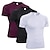 cheap Men&#039;s Running Tee &amp; Tank Tops-Men&#039;s Compression Shirt Running Shirt 3 Pack Short Sleeve Base Layer Athletic Athleisure Breathable Quick Dry Moisture Wicking Fitness Gym Workout Running Sportswear Activewear Solid Colored