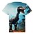 cheap Boys&#039; Tees &amp; Blouses-Boys T shirt Short Sleeve T shirt Graphic Animal Dinosaur Active Sports Fashion 3D Print Outdoor Casual Daily Polyester Crewneck Kids 3-12 Years 3D Printed Graphic Regular Fit Shirt