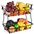 economico Stoccaggio cucina-Cesto per frutta a 2 livelli, cesto per frutta e verdura da banco per bancone da cucina cesto portaoggetti in filo metallico supporto per frutta organizzatore per pane snack verdure prodotti