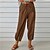 cheap Pants-Women&#039;s Pants Trousers Faux Linen Red Brown Fashion Side Pockets Casual Daily Ankle-Length Plain Comfort S M L XL 2XL