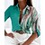 cheap Blouses &amp; Shirts-Women&#039;s Shirt Blouse Red Blue Green Button Print Graphic Abstract Casual Long Sleeve Shirt Collar Basic Regular S