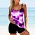 cheap Tankinis-Women&#039;s Swimwear Tankini 2 Piece Normal Swimsuit Geometic 2 Piece Printing Pink Blue Green Tank Top Bathing Suits Beach Wear Summer Sports