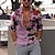 billiga grafiska skjortor för män-Herr Skjorta Grafisk skjorta Blommig Krage Rodnande Rosa Blå Purpur Grön 3D-tryck Utomhus Gata Långärmad Mönster Button-Down Kläder Mode Designer Ledigt Andningsfunktion