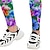 halpa tytön 3d-housut-lasten tyttöjen leggingsit sateenkaari kukat urheilu taaperot housut graafinen muoti ulkoilu 7-13v kesä violetti/aktiivinen/sukkahousut/söpö