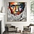 cheap People Paintings-Handmade Oil Painting Canvas Wall Art DecorationModern Abstract  Palette Knife Mannish Face for Home Decor Rolled Frameless Unstretched Painting
