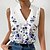 cheap Tank Tops-Women&#039;s Tank Top Red Blue Green Print Floral Casual Holiday Sleeveless V Neck Basic Regular Floral S