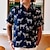 abordables camisas hawaianas de solapa para hombre-Hombre Camisa Animal Leopardo Estampados Cuello Vuelto Negro Marrón Verde Trébol Caqui Azul + azul Exterior Calle Mangas cortas Estampado Abotonar Ropa Tropical Moda Hawaiano Design