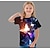 Недорогие 3d футболки для девочек-Девочки 3D Графика Русалка Футболка С короткими рукавами 3D печать Лето Весна Активный Мода Симпатичные Стиль Полиэстер Дети 3-12 лет на открытом воздухе Повседневные Стандартный