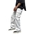 Χαμηλού Κόστους Στρατιωτικά παντελόνια-Ανδρικά Παντελόνια με τσέπες Παντελόνι Cargo Ελαστική μέση Πολλαπλή τσέπη Συμπαγές Χρώμα Καθημερινά Σαββατοκύριακο Κομψό στυλ street Στυλάτο Μαύρο Λευκό