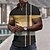 cheap Zip Polo Shirt-Men&#039;s Zip Polo Waffle Polo Shirt Polo Shirt Golf Shirt Turndown Striped Graphic Prints Geometry Yellow Blue Khaki Outdoor Street Zipper Print Short Sleeves Clothing Apparel Fashion Designer Casual