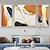 abordables Peintures Abstraites-3 ensembles peinture géométrique abstraite peinte à la main peinture à l&#039;huile sur toile à la main mur art photos pour salon décoration de la maison