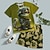 tanie zestawy 3d dla chłopca-Dla chłopców 3D Graficzny Zwierzę Kreskówki Koszulka i spodenki Zestaw T-shirtów Komplet odzieży Krótki rękaw Wydruki 3D Lato Wiosna Aktywny Sport Moda Poliester Dzieci 3-13 lat Na zewnątrz Ulica