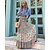 cheap Skirts-Women&#039;s Swing Long Skirt Polyester Maxi Navy Pink Brown Green Skirts Pleated Patchwork Print Street WorkWear Fashion coastal grandma style Ethnic Casual S M L