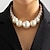 abordables Colliers-Collier de Perle Imitation Perle Femme Mode Personnalisé Luxe Perles Forme Géométrique Colliers Tendance Pour Mariage Fiançailles Fête scolaire