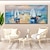 cheap Landscape Paintings-Oil Painting 100% Handmade Hand Painted Wall Art On Canvas Abstract Maritime Sailboat Landscape Home Decoration Decor Rolled Canvas No Frame Unstretched