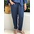 cheap Women&#039;s Two Piece Set-Women&#039;s Plus Size Loungewear Sets Simple Casual Comfort Pure Color Polyester Home Street Daily Off Shoulder Breathable Shirt Long Sleeve Pant Summer Spring Dark Blue
