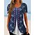 cheap Tees &amp; T Shirts-Women&#039;s T shirt Tee Pink Navy Blue Blue Button Print Floral Holiday Weekend Short Sleeve Round Neck Basic Regular Floral Painting S