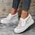 ieftine Mocasini de Damă-Pentru femei Adidași Slip-On-uri Pantofi Augmentare Înălțime Pantofi albi Pantofi de confort În aer liber Zilnic Culoare solidă Floral Vară Toc Platformă Vârf rotund Elegant Casual minimalism Plimbare