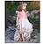 billige Afslappede kjoler-børns lille pigers kjole afslappet prinsesse farveblok kvast plisseret asymmetrisk rødmende lyserød ferie boho kjoler sommer