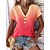 cheap Tees &amp; T Shirts-Women&#039;s T shirt Tee Blouse Red Blue Purple Button Print Color Gradient Casual Short Sleeve V Neck Basic Regular S