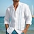 cheap Casual Shirts-Men&#039;s Linen Shirt Casual Shirt Summer Shirt Beach Shirt White Pink Blue Striped Long Sleeve Spring &amp; Summer Lapel Hawaiian Holiday Clothing Apparel Print