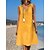 cheap Mini Dresses-Women&#039;s Knee Length Dress Shift Dress Black Yellow Light Green Wine khaki Sleeveless Pure Color V Neck Spring Summer Basic Casual 2022 Loose S M L XL XXL XXXL / Cotton / Linen