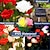 Недорогие Подсветки дорожки и фонарики-Солнечные садовые фонари, розовые огни для украшения двора, сада, увеличенная солнечная панель, более реалистичный цветок розы