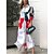 cheap Maxi Dresses-Women&#039;s Shirt Dress Casual Dress Satin Dress Long Dress Maxi Dress Fashion Streetwear Graphic Button Print Outdoor Daily Vacation Shirt Collar 3/4 Length Sleeve Dress Loose Fit White Summer Spring S