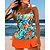 cheap Tankinis-Women&#039;s Swimwear Tankini 2 Piece Normal Swimsuit Graphic 2 Piece Printing Orange Bathing Suits Beach Wear Summer Sports