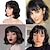cheap Human Hair Capless Wigs-Short Wavy Bob Human Hair Wig With Bangs For Women Colored Brazilian Remy Hair Deep Wave Ombre Blonde Burgundy Wig