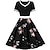 cheap Historical &amp; Vintage Costumes-Retro Vintage 1950s A-Line Dress Rockabilly Swing Dress Flare Dress Midi Women&#039;s A-Line V Neck Carnival Party Evening Homecoming Cocktail Party Dress