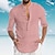 cheap Casual Shirts-Men&#039;s Shirt Button Up Shirt Casual Shirt Summer Shirt Beach Shirt Black White Yellow Pink Blue Plain Long Sleeve Band Collar Daily Vacation Pleats Clothing Apparel Fashion Casual Comfortable