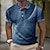 baratos polos de botões masculinos-Homens Camiseta Polo Camisa Polo Waffle pólo de lapela Polos de botões Camisa de golfe Gradiente Estampas Abstratas Geometria Aberto para a Lateral Verde Azulado Azul Fúcsia Verde Cinzento Ao ar