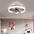 billige Loftsventilatorlamper-loft ventilator med lys cirkel design app&amp;amp; fjernbetjening krystal 50cm dæmpbar 6 vindhastigheder moderne loftventilator til soveværelse, stue, lille værelse 110-240v