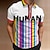 cheap Men&#039;s 3D Zipper Polo-Men&#039;s Polo Shirt Golf Shirt Rainbow Graphic Prints Turndown A B C Rainbow Outdoor Street Short Sleeves Zipper Print Clothing Apparel Fashion Designer Casual Breathable