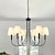 ieftine Candelabre-candelabru negru cu abajur, 6 lumini candelabre moderne de fermă pentru sufragerie 28 inchi corp de iluminat pandantiv rustic industrial tavan pentru bucătărie living dormitor 110-240v