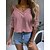 cheap Blouses &amp; Shirts-Women&#039;s Shirt Blouse Yellow Pink Lace Cut Out Plain Casual Short Sleeve V Neck Basic Regular S