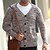 cheap Men&#039;s Sweaters &amp; Cardigans-Male Cardigan Cardigan Sweater Sweater Jacket Chunky Knit Regular V Neck Solid / Plain Color Daily Wear Clothing Apparel Fall &amp; Winter Brown M L XL