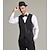 cheap Historical &amp; Vintage Costumes-The Great Gatsby Gentleman Gangster Retro Vintage Roaring 20s 1920s Outfits Vest Panama Hat Accesories Set Men&#039;s Costume Vintage Cosplay Prom Festival Cravat Christmas