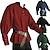 baratos Tops-Punk e gótico Medieval Renascentista Blusa / Camisa Traje Cosplay Túnica Guerreiro Cavalheiro Viking Com Cordão Cor Sólida Homens Celta Pirata Dia Das Bruxas Baile de Máscaras Espetáculo Palco feira